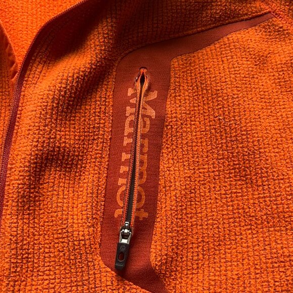 Marmot Orange Half Zip Fleece, Men's Fall  Fleece XL Jacket, Comfy Jacket - Picture 3 of 6